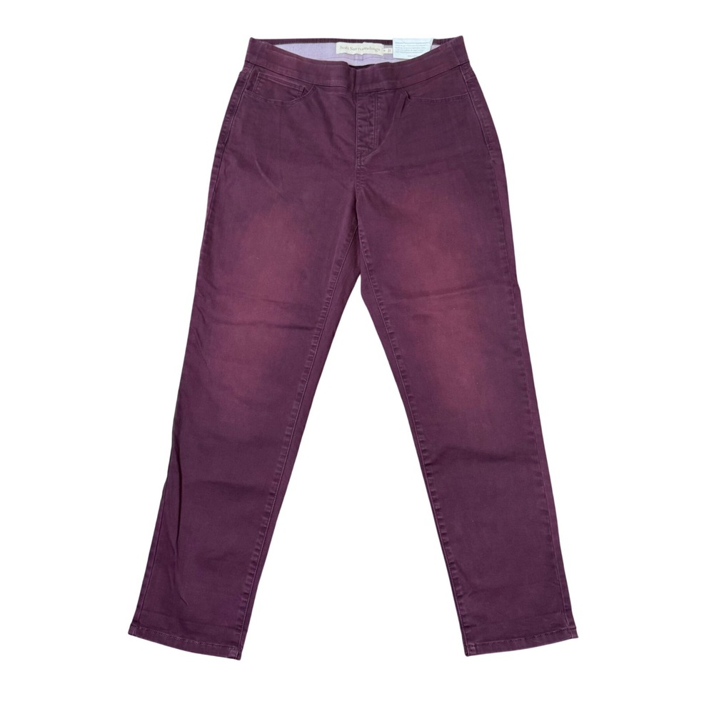 Soft Surroundings Straight Leg Full Length Pull on Pants Purple Women's Sz M NWT